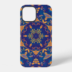 Farbige Wasserfarb-Kaleidoskop-Mandala. Orientalis iPhone 12 Hülle