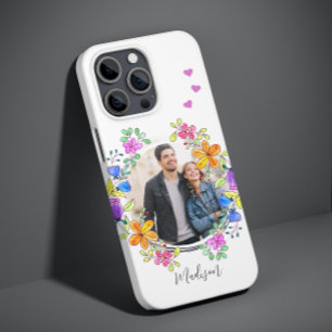 Farbige Wasserfarbe-Blumen-Foto mit personalisiert Case-Mate iPhone 14 Pro Hülle