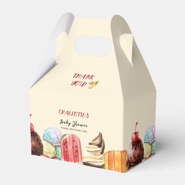 Farbige Wasserfarbe Eiscreme Sweet Baby Dusche Geschenkschachtel (Vorderseite)