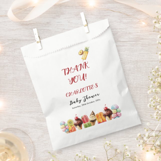Farbige Wasserfarbe Eiscreme Sweet Baby Dusche Geschenktütchen (Ausgeschnitten)