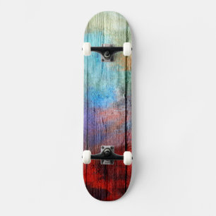 Farbige Wasserfarbe Holz abstrakt #2 Skateboard