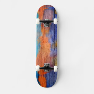 Farbige Wasserfarbe Holz Abstrakt #6 Skateboard