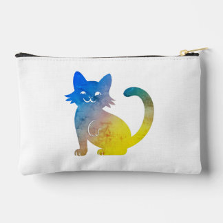 Farbige Wasserfarbe-Katzen-Kosmetiktasche – Cute R Zubehörtasche