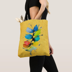 Farbige Wasserfarbe lose abstrakt blumenreich Tasche
