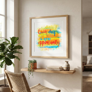 Farbige Wasserfarbe Motivierende Kalligrafie-Zitat Fotodruck