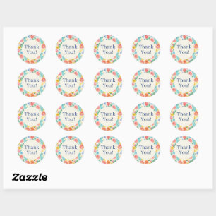 Farbige Wasserfarbe Pastell Floral Runder Aufkleber