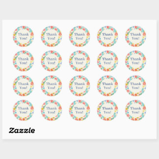 Farbige Wasserfarbe Pastell Floral Runder Aufkleber