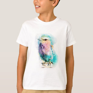 Farbige Wasserfarbe-Vogel-Grafik-Jungen-T-Shirt Ar T-Shirt