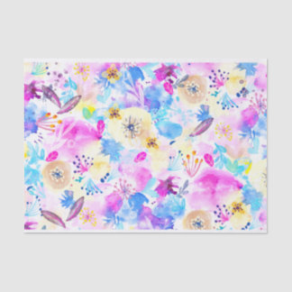 Farbige Wasserfarben Frühlingsblumen 1 Seidenpapier