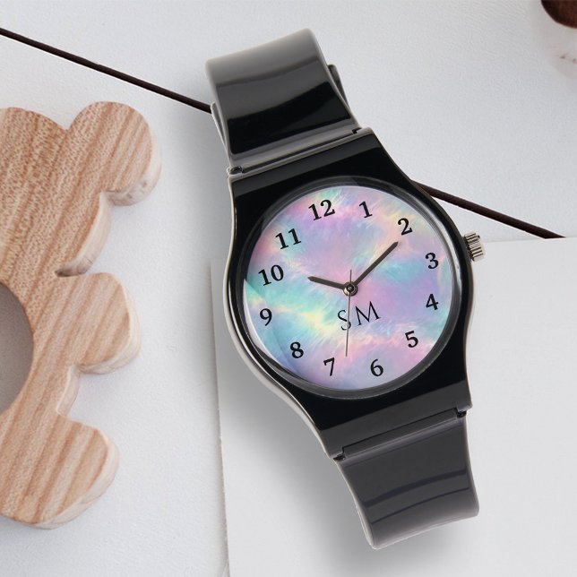 Farbige Wasserfarben Imitate Holografischer Opal S Armbanduhr (Von Creator hochgeladen)