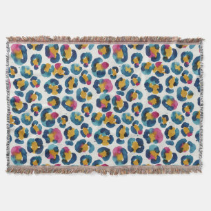 Farbige Wasserfarben-Leoparden-Druck Muster Decke
