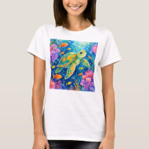 Farbige Wasserfarben-Meeres-Schildkröte