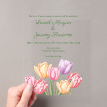Farbige Wasserfarben-Tulpen Frühlingshochzeit