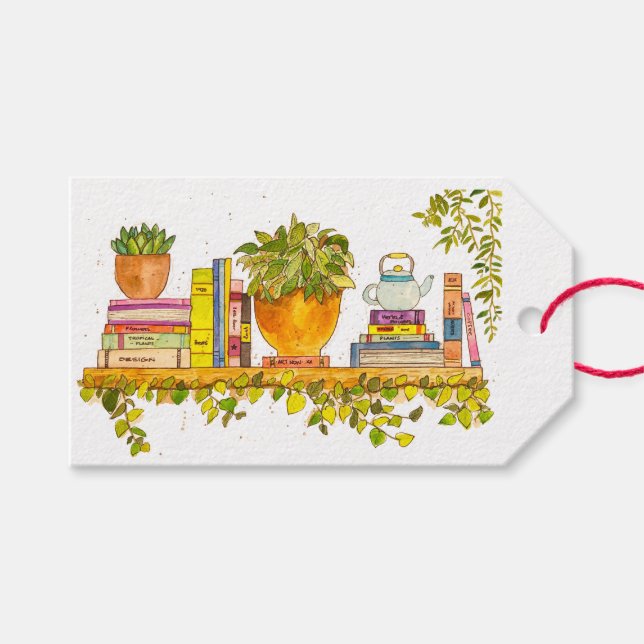 Farbige Wasserfarben, virtuelle Bibliothek Geschenkanhänger (Vorderseite (Horizontal))
