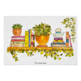 Farbige Wasserfarben, virtuelle Bibliothek Poster