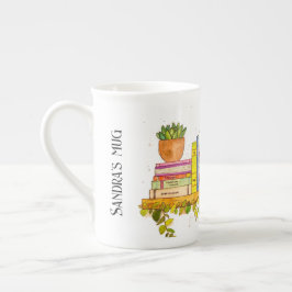 Farbige Wasserfarben, virtuelle Bibliothek Prozellantasse