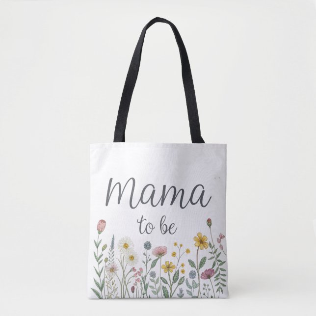 Farbige Wasserfarben-Wildblumen Boho-Blumendesign Tasche (Vorderseite)