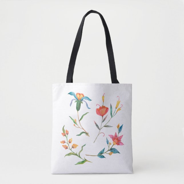 Farbige Wasserfarbenblume       Tasche (Vorderseite)