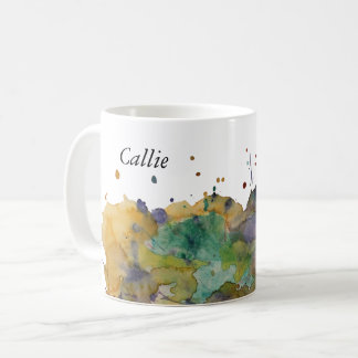 Farbige Wasserfarbensplitter, Personalisiert 1 Kaffeetasse