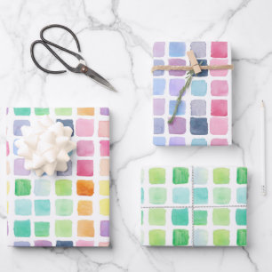 Farbige Watercolor Wrapping Paper Sheets Geschenkpapier Set
