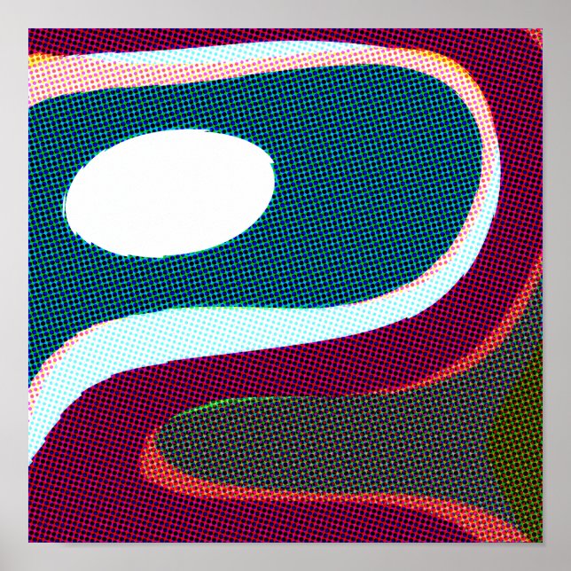 Farbige Wavy Abstrakt 612 Poster (Vorne)
