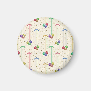 Farbige Weihnachtsbällchen, goldene Sterne Magnet