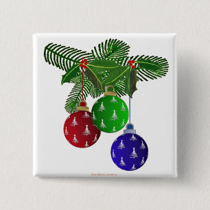 Farbige Weihnachtsbaum-Ornamente Button