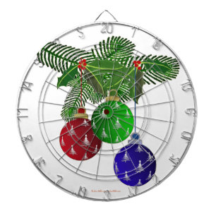 Farbige Weihnachtsbaum-Ornamente Dartscheibe