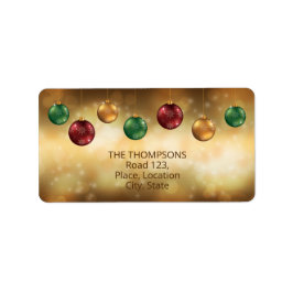 Farbige Weihnachtsbaumchen mit individuellem Text Adressaufkleber