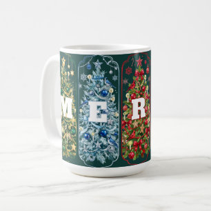 Farbige Weihnachtsbäume Fröhlich  Kaffeetasse