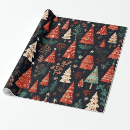 Farbige Weihnachtsbäume Geschenkpapier
