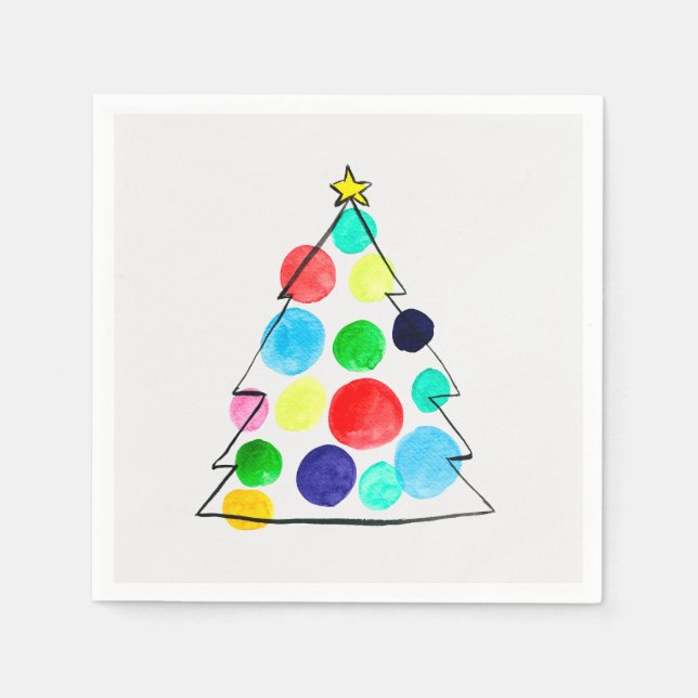 Farbige Weihnachtsbaumfarbe Serviette (Vorderseite)