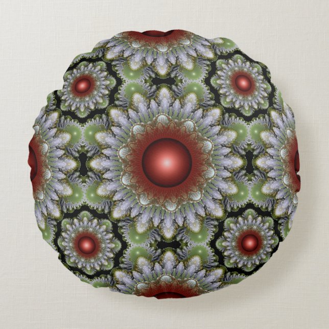 Farbige Weihnachtsdekoration Rundes Kissen (Vorderseite)