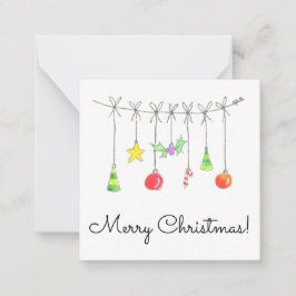 Farbige Weihnachtsdekorationen Mitteilungskarte
