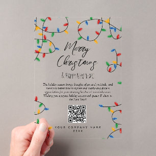 Farbige Weihnachtslichter Unternehmen Geschäfts-QR Acryleinladungen