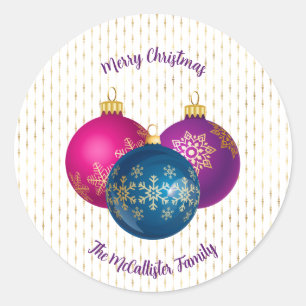 Farbige Weihnachtsschmucksticker Runder Aufkleber