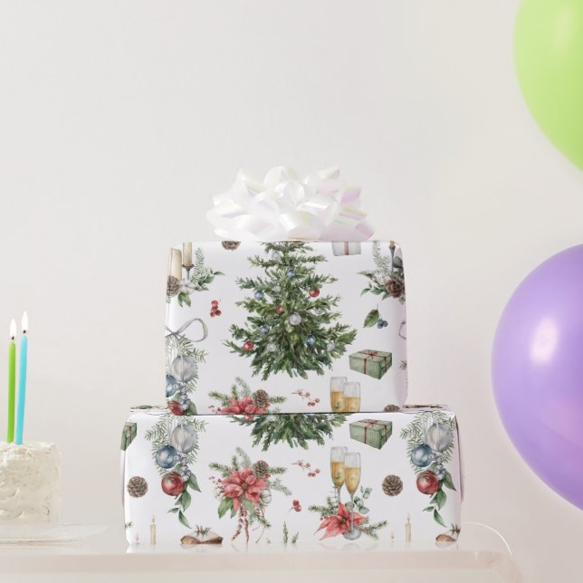 Farbige Weihnachtssymbole Muster 2 Geschenkpapier (Partygeschenke)