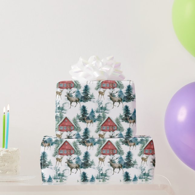 Farbige Weihnachtssymbole Muster 3 Geschenkpapier (Partygeschenke)