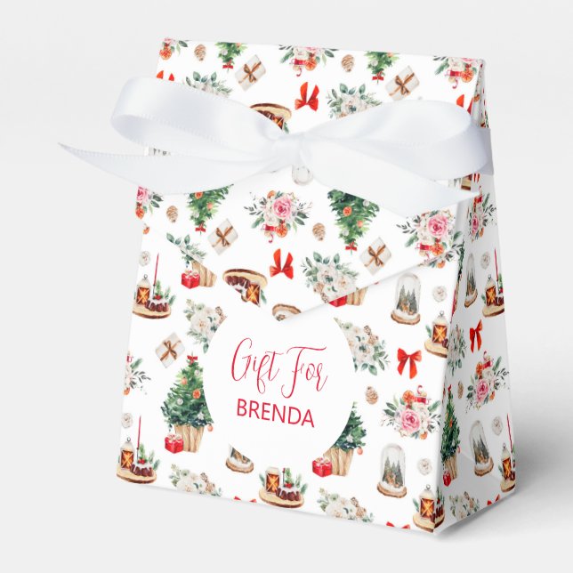 Farbige Weihnachtssymbole Muster Benutzerdefiniert Geschenkschachtel (Vorderseite)