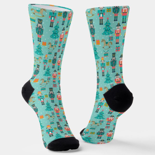 Farbige Weihnachtssymbole Socken (Gewinkelt)