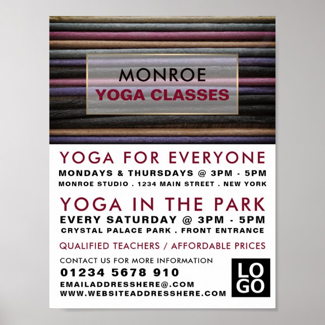 Farbige Weihrauch, Werbung für Yoga-Klassen Poster (Vorne)