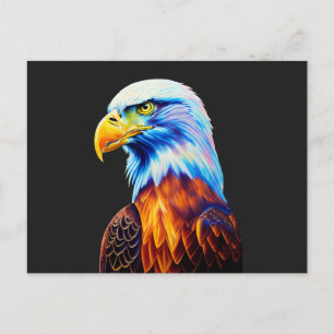 Farbige Weißkopfseeadler-Kunst Postkarte