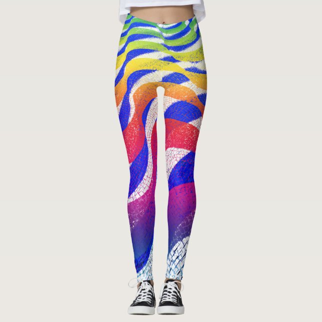 Farbige Wellen Leggings (Vorderseite)