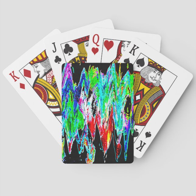 Farbige Wellen Spielkarten (Rückseite)