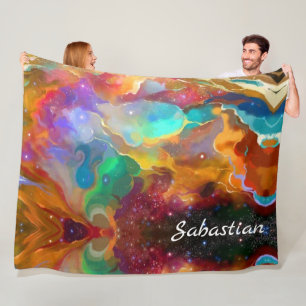 Farbige Weltraumgalaxie-Nebel-Personalisierung Fleecedecke