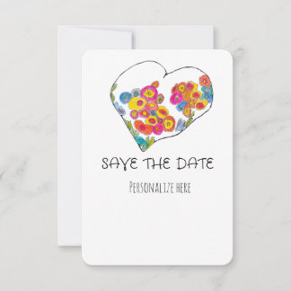 Farbige Whimsical-Herz-Save-the-Date Save The Date