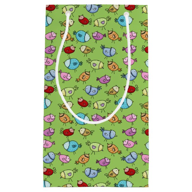 Farbige Whimsikvögel Kleine Geschenktüte (Vorderseite)
