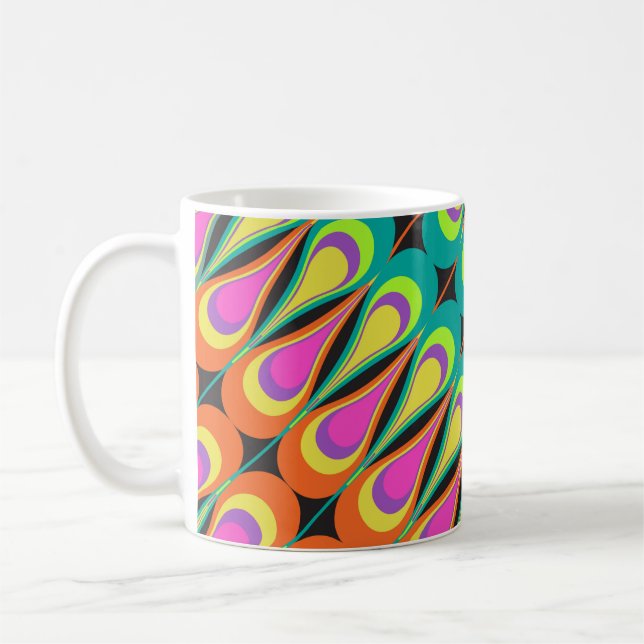 Farbige wiederholende Diagonalmuster.abstrakt, Kaffeetasse (Links)