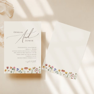 Farbige Wildblume Beige Hochzeitseinladung Einladung