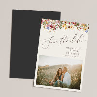 Farbige Wildblume | Beige Save The Date